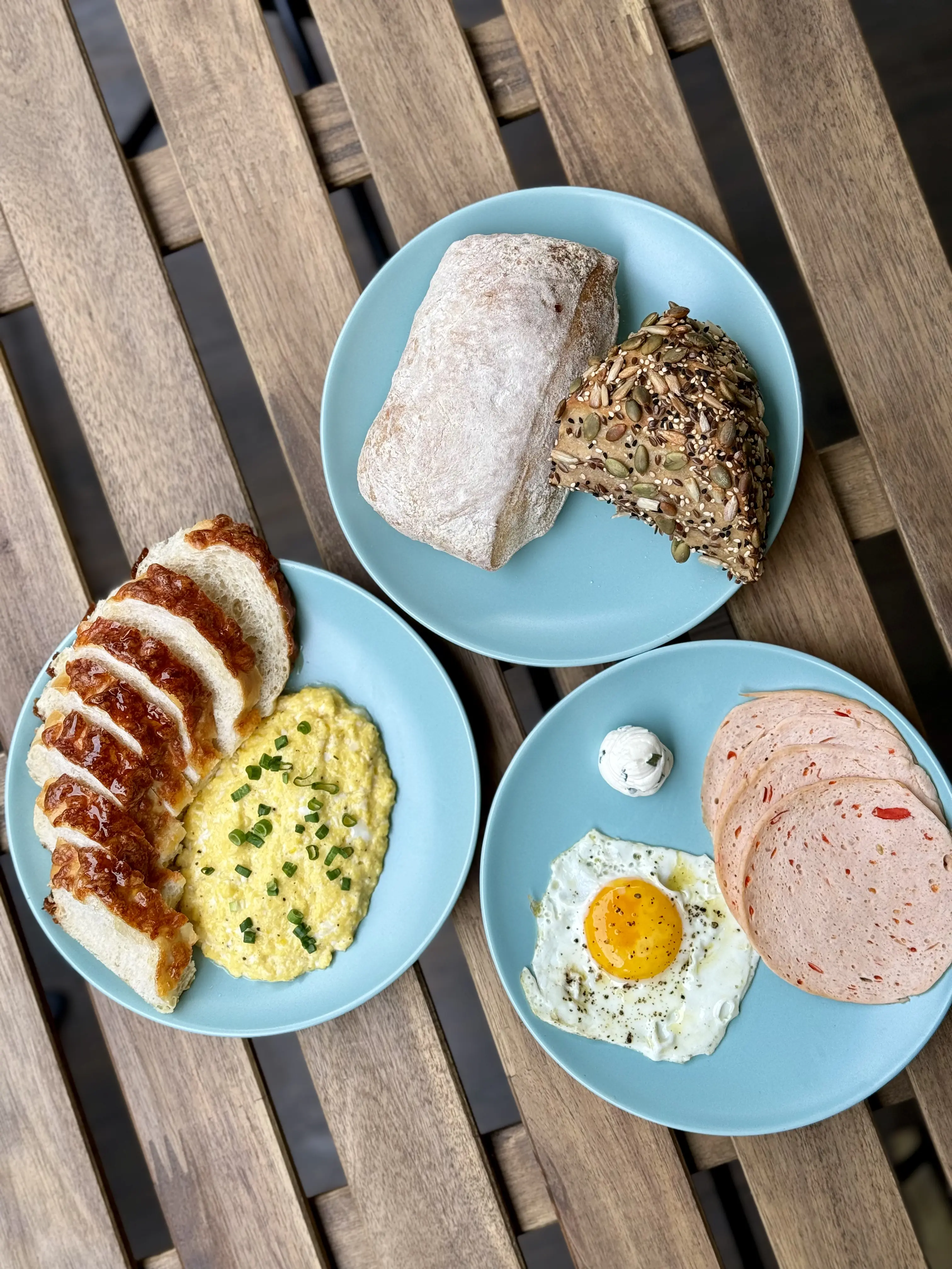 Close-up view of pastries in display case
